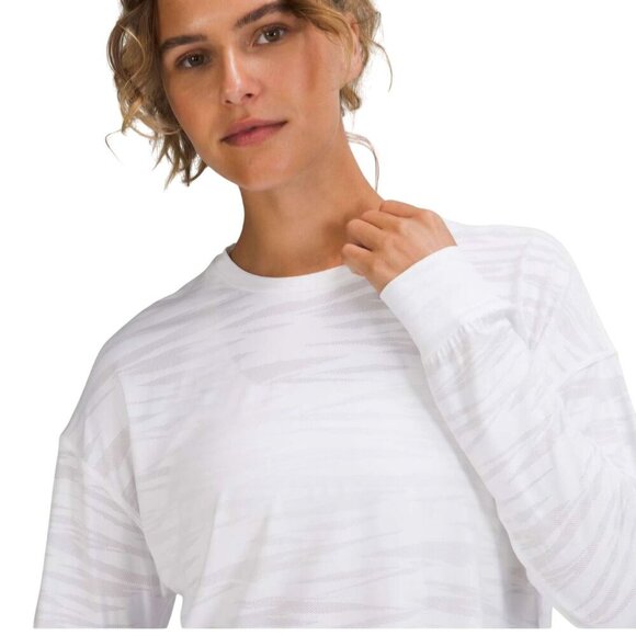 Lululemon White Muscle Love Long Sleeve Top Rare Size 12 - Picture 5 of 8